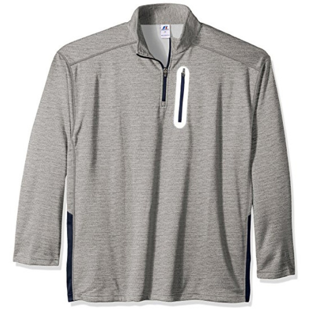 Russell Men's 1/4 Zip Pullover 2X Heather Gray Fleece-lined [NEW WITH TAGS]